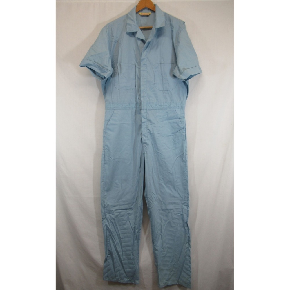 Vintage 60s Big Yank Work Mates Mechanic Coveralls 44R Blue Workwear Jumpsuit